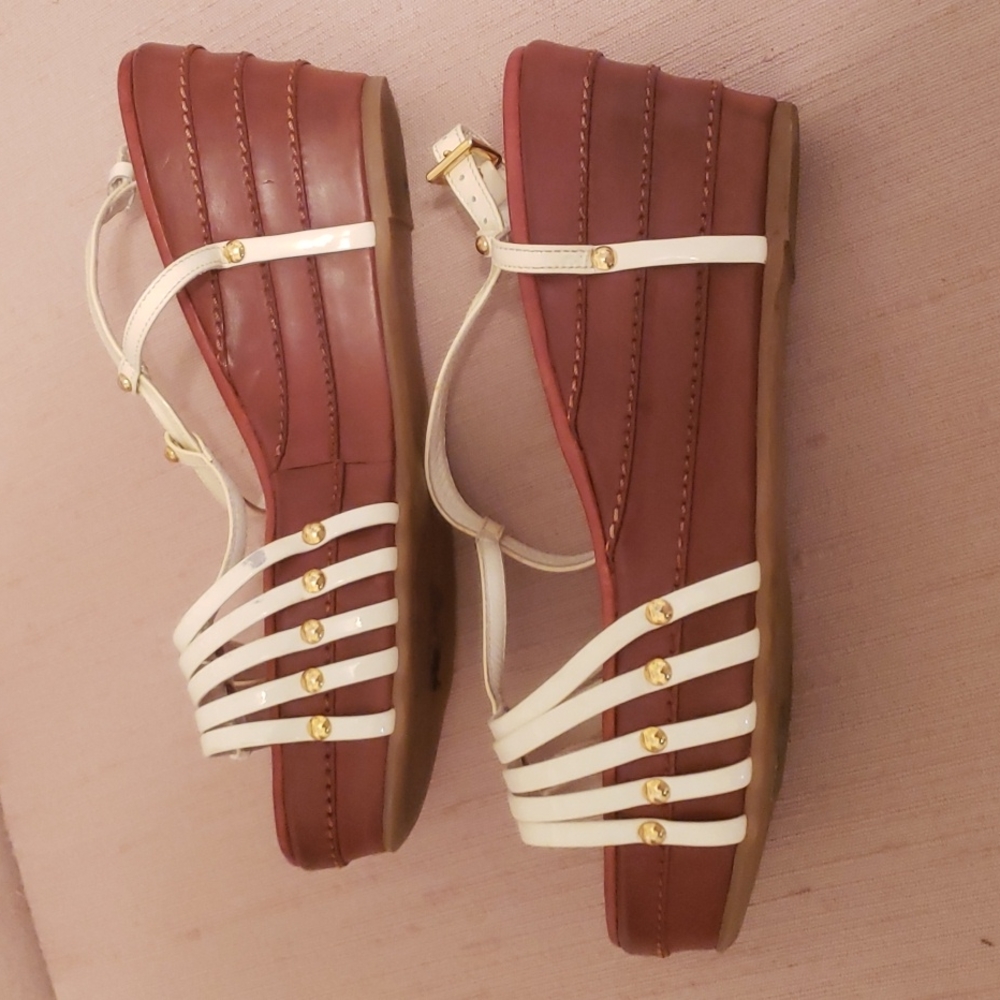 Sebastian Italy 🇮🇹 /Wedge T-strap Sandals - Picture 6 of 10
